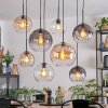 Koyoto Suspension, Boule lumineuse, Suspension Anthracite, Argenté, Blanc, 8 lumières