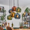 Koyoto Suspension, Boule lumineuse, Suspension Bleu, Or, Vert, Cuivré, 6 lumières