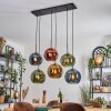Koyoto Suspension, Boule lumineuse, Suspension Bleu, Or, Vert, Cuivré, 6 lumières