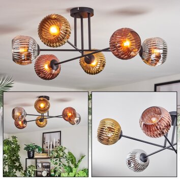 Ripoll Plafonnier, Boule lumineuse Chrome, Or, Cuivré, Fumé, 6 lumières Ripoll Plafonnier, Boule lumineuse Chrome, Or, Cuivré, Fumé, 6 lumières