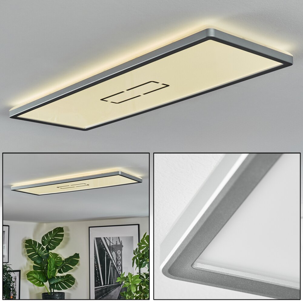 Simonstorp Plafonnier, Panel LED Argenté, Blanc, 1 lumière main product photo