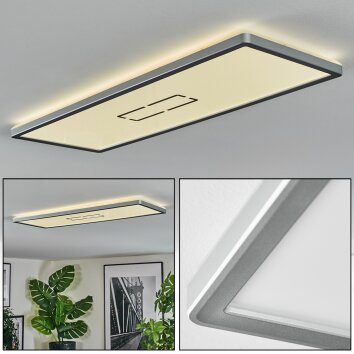 Simonstorp Plafonnier, Panel LED Argenté, Blanc, 1 lumière