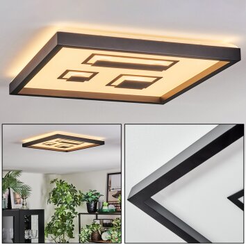 Ilyan Plafonnier, Panel LED Noir, 1 lumière