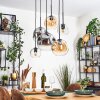 Ripoll Suspension, Boule lumineuse, Suspension Ambre, Clair, Fumé, 6 lumières