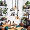 Ripoll Suspension, Boule lumineuse, Suspension Ambre, Clair, Fumé, 6 lumières