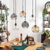 Ripoll Suspension, Boule lumineuse, Suspension Ambre, Clair, Fumé, 6 lumières