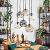 Ripoll Suspension, Boule lumineuse, Suspension Ambre, Clair, Fumé, 6 lumières