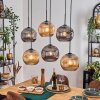 Ripoll Suspension, Boule lumineuse, Suspension Ambre, Fumé, 6 lumières