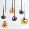 Ripoll Suspension, Boule lumineuse, Suspension Ambre, Fumé, 6 lumières