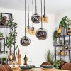 Ripoll Suspension, Boule lumineuse, Suspension Ambre, Fumé, 6 lumières