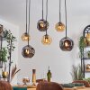 Ripoll Suspension, Boule lumineuse, Suspension Ambre, Fumé, 6 lumières