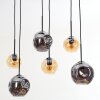 Ripoll Suspension, Boule lumineuse, Suspension Ambre, Fumé, 6 lumières
