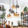 Ripoll Suspension, Boule lumineuse, Suspension Ambre, Clair, Fumé, 6 lumières