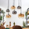 Ripoll Suspension, Boule lumineuse, Suspension Ambre, Clair, Fumé, 6 lumières