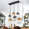 Ripoll Suspension, Boule lumineuse, Suspension Ambre, Clair, Fumé, 6 lumières
