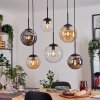 Gastor Suspension, Boule lumineuse, Suspension Ambre, Clair, Fumé, 6 lumières