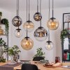 Gastor Suspension, Boule lumineuse, Suspension Ambre, Clair, Fumé, 8 lumières