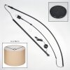 Soungou Lampadaire, Lampadaires arc Chrome, Noir, 1 lumière, Abat-jour en tissu