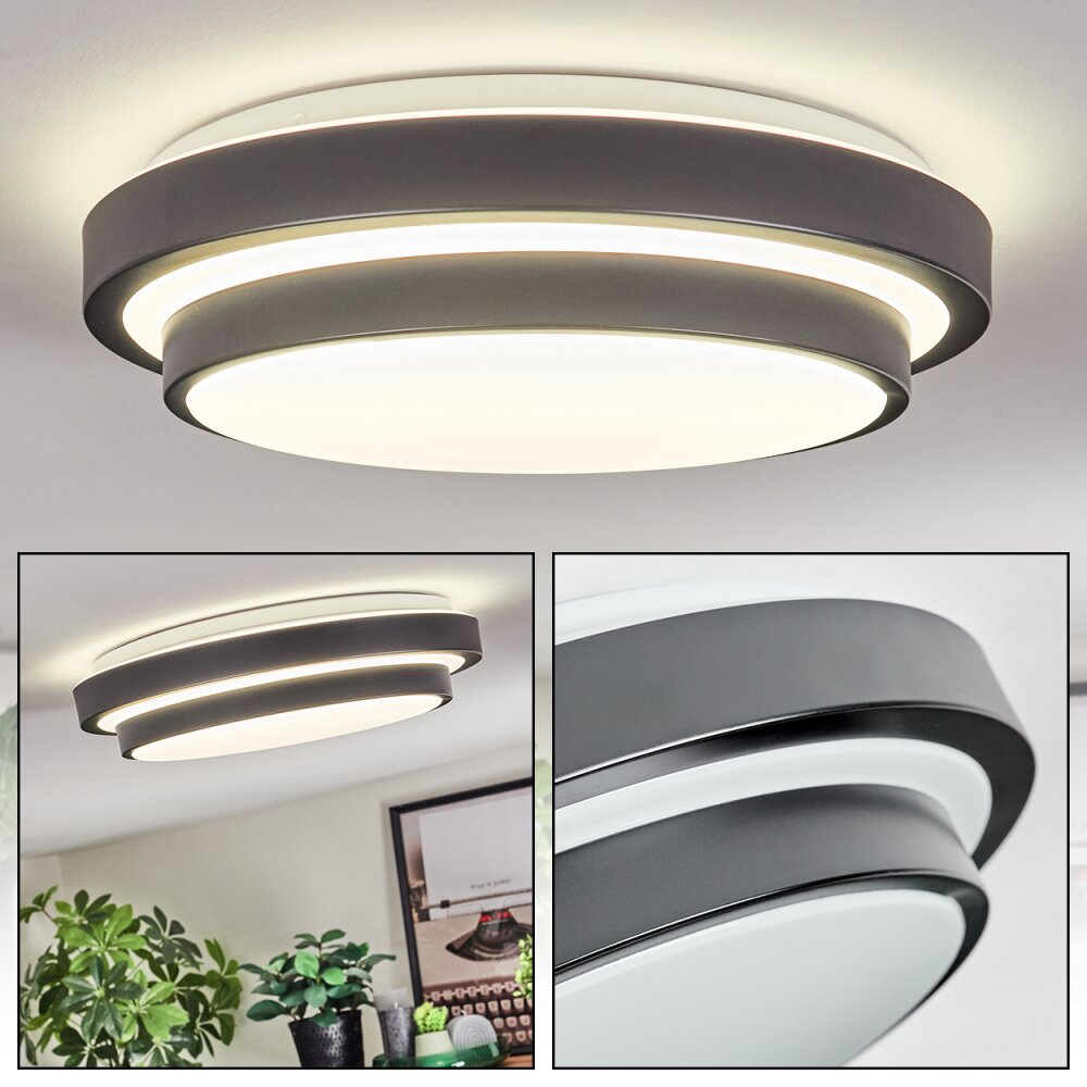 Orvan Plafonnier, Panel LED Noir, Blanc, 1 lumière main product photo