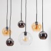 Koyoto Suspension, Boule lumineuse, Suspension Ambre, Chrome, Clair, Fumé, 6 lumières