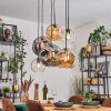 Ripoll Suspension, Boule lumineuse, Suspension Ambre, Clair, Fumé, 6 lumières