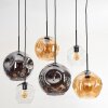 Ripoll Suspension, Boule lumineuse, Suspension Ambre, Clair, Fumé, 6 lumières