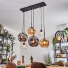 Ripoll Suspension, Boule lumineuse, Suspension Ambre, Clair, Fumé, 6 lumières