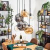 Ripoll Suspension, Boule lumineuse, Suspension Ambre, Clair, Fumé, 6 lumières