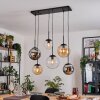 Gastor Suspension, Boule lumineuse, Suspension Ambre, Chrome, Clair, Fumé, 6 lumières