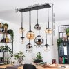 Gastor Suspension, Boule lumineuse, Suspension Ambre, Chrome, Clair, Fumé, 8 lumières