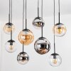 Gastor Suspension, Boule lumineuse, Suspension Ambre, Chrome, Clair, Fumé, 8 lumières