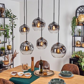 Ripoll Suspension, Boule lumineuse, Suspension Clair, Fumé, 6 lumières Ripoll Suspension, Boule lumineuse, Suspension Clair, Fumé, 6 lumières