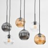 Ripoll Suspension, Boule lumineuse, Suspension Ambre, Clair, Fumé, 6 lumières