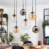 Gastor Suspension, Boule lumineuse, Suspension Ambre, Chrome, Clair, Fumé, 6 lumières
