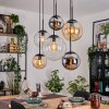 Gastor Suspension, Boule lumineuse, Suspension Ambre, Chrome, Clair, Fumé, 6 lumières