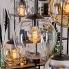 Gastor Suspension, Boule lumineuse, Suspension Ambre, Chrome, Clair, Fumé, 6 lumières
