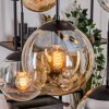 Gastor Suspension, Boule lumineuse, Suspension Ambre, Chrome, Clair, Fumé, 6 lumières