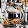 Gastor Suspension, Boule lumineuse, Suspension Ambre, Chrome, Clair, Fumé, 6 lumières