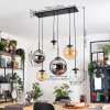 Gastor Suspension, Boule lumineuse, Suspension Ambre, Chrome, Clair, Fumé, 6 lumières