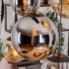 Gastor Suspension, Boule lumineuse, Suspension Ambre, Chrome, Clair, Fumé, 6 lumières