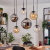 Gastor Suspension, Boule lumineuse, Suspension Ambre, Chrome, Clair, Fumé, 6 lumières
