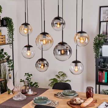 Gastor Suspension, Boule lumineuse, Suspension Ambre, Clair, Fumé, 8 lumières Gastor Suspension, Boule lumineuse, Suspension Ambre, Clair, Fumé, 8 lumières