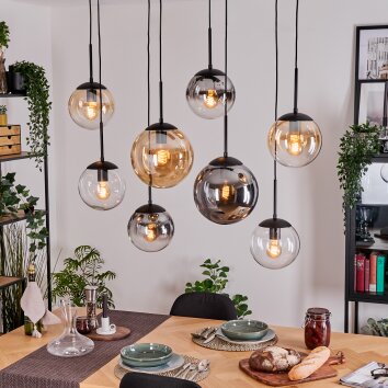 Gastor Suspension, Boule lumineuse, Suspension Ambre, Clair, Fumé, 8 lumières Gastor Suspension, Boule lumineuse, Suspension Ambre, Clair, Fumé, 8 lumières