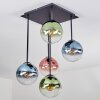 Gastor Plafonnier, Boule lumineuse Bleu, Vert, Clair, Cuivré, 5 lumières