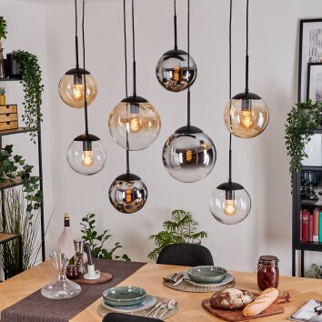 Gastor Suspension, Boule lumineuse, Suspension Ambre, Chrome, Clair, Fumé, 8 lumières Gastor Suspension, Boule lumineuse, Suspension Ambre, Chrome, Clair, Fumé, 8 lumières