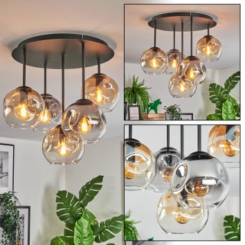 Ripoll Plafonnier, Boule lumineuse Ambre, Clair, Fumé, 5 lumières Ripoll Plafonnier, Boule lumineuse Ambre, Clair, Fumé, 5 lumières