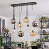 Koyoto Suspension, Boule lumineuse, Suspension Ambre, Chrome, Clair, Fumé, 8 lumières