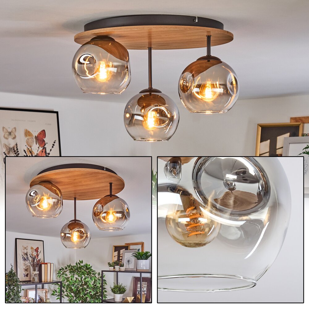 Ripoll Plafonnier, Boule lumineuse Écru, Noir, 3 lumières main product photo