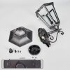 Lignac Lampe murale d´extérieur, Applique murale Noir, Argenté, 1 lumière