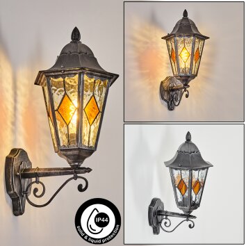 Lignac Lampe murale d´extérieur, Applique murale Noir, Argenté, 1 lumière